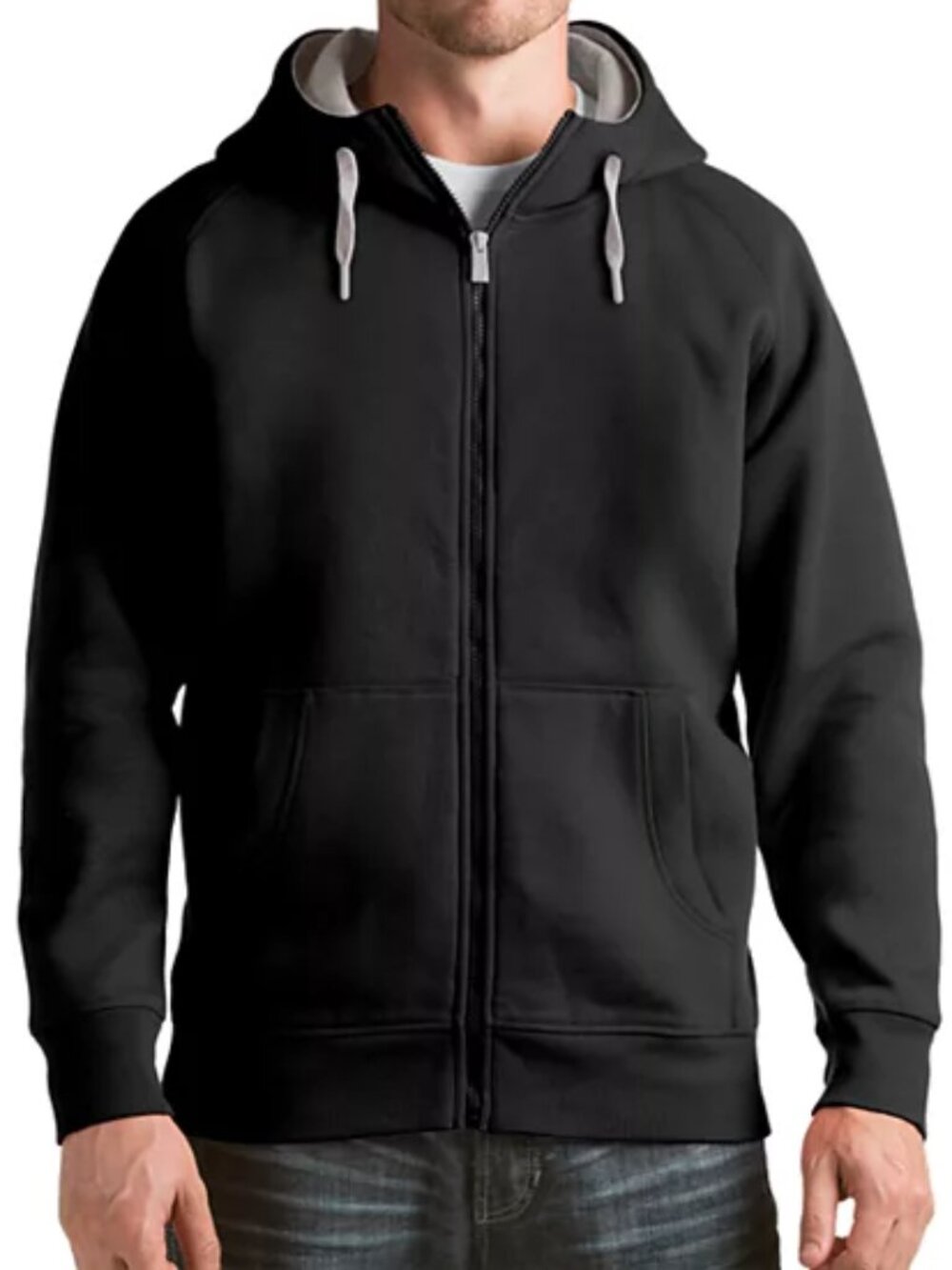 Men's Antigua Victory Regular Fit Full Zip Hoodie - Black - X-Large - NWT